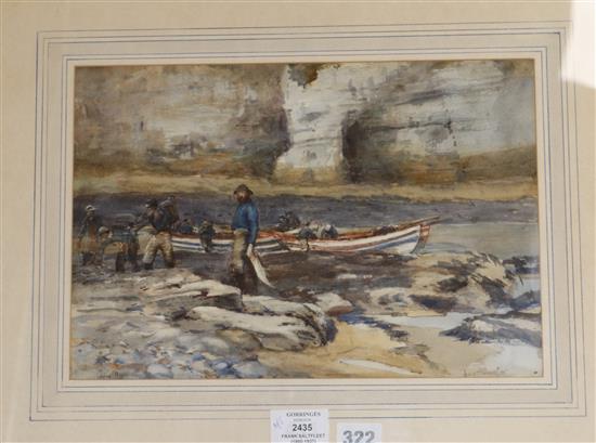 Frank Saltfleet (1860-1937) North Landing, Flamborough, Yorkshire 23 x 33cm
